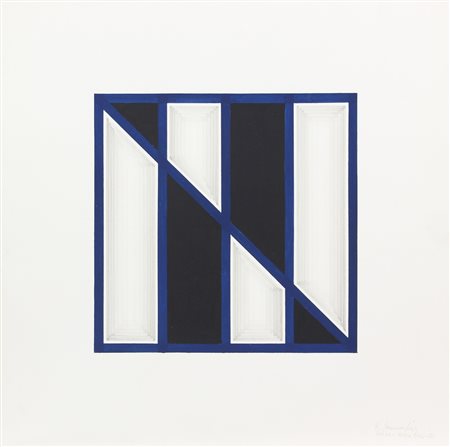 Rino Sernaglia, Luce - Ombra, 1981, tempera su carta, cm. 50x50, firmata,...