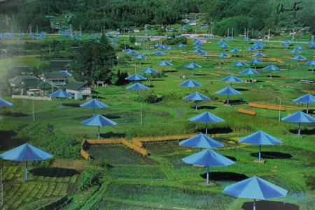 Christo, The Umbrellas, Japan - USA, 1984-91, Ibaraki, Japan Site, 1991,...