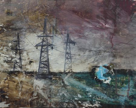 Giovanni Cerri, Senza titolo, 2008, tecnica mista e collage su carta, cm....