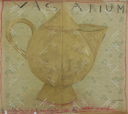 Lucia Pescador, Vasarium, 2001, tecnica mista su carta, cm. 37x40, firmata e...