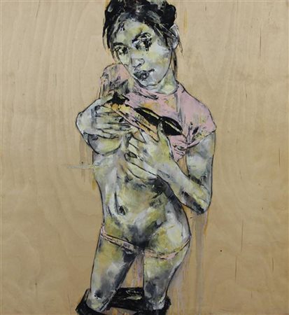 Marco Grassi, Senza titolo, 2009, tecnica mista su tavola, cm. 65x60, firmata...