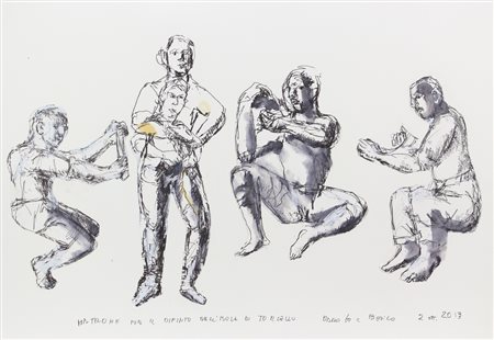 Dario Fo, Matrone per il Dipinto dell'Isola di Torcello, 2013, collage e...