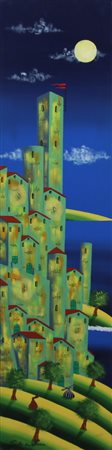 Paolo Da Norcia, Senza titolo, 2003, olio su tela, cm. 120x30, firmato in...