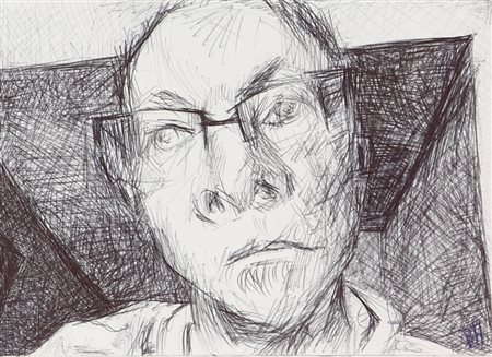 Ben Haggard, Ritratto, biro su cartoncino, cm. 15x20,5, firmata e dedicata al...