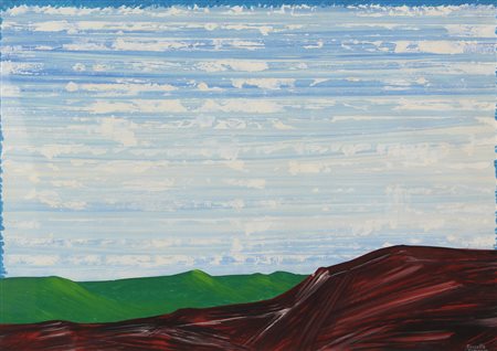 Mario Rossello, Senza titolo, tempera su carta, cm. 50x70, firmata in basso a...