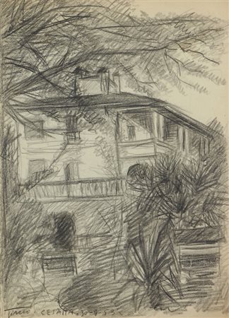 Timo Bortolotti, Senza titolo, 1953, matita su carta, cm. 29,5x21, firmata e...