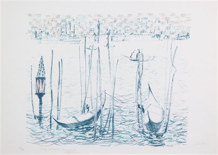 Adriano Spilimbergo, Venezia, litografia su carta, cm. 50x70, es. 27/70,...
