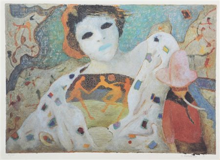 Giovanni Maranghi, Senza titolo, 1992, litografia su carta, cm. 42x58, es....