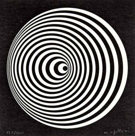 Marina Apollonio, Dinamica Circolare 6/S, 1966, serigrafia su carta, cm....