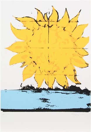 Mario Schifano, Sole mio, serigrafia su carta, cm. 100x70, es. prova...