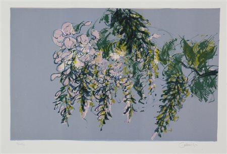 Giancarlo Cazzaniga, Senza titolo, litografia su carta, cm. 35x50, es....