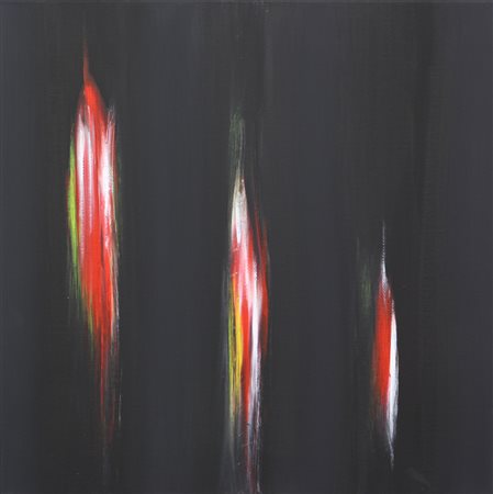 Ennio Finzi, Il Verso del Colore in Nero, 2011, olio su tela, cm. 40x40,...