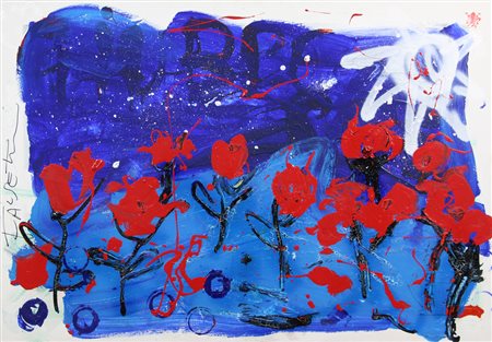 Massimo Falsetti, Senza titolo, 2000, smalto su tela, cm. 70x100, firmato a...