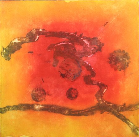 Marco Nereo Rotelli, Combustione Rossa, 1995, combustione su fibra, cm....