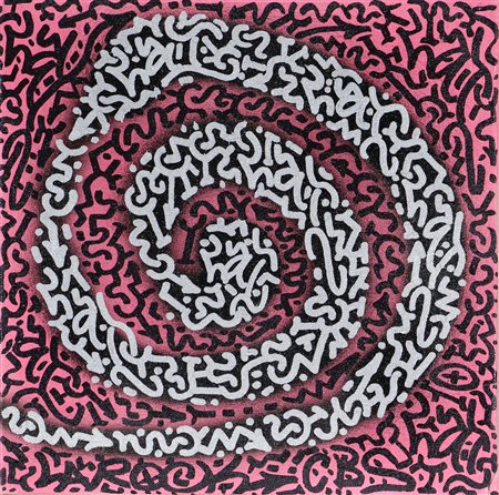 Little Angel LAII, Circles, 2010, acrilico e marker su tela, cm. 30,4x30,4,...