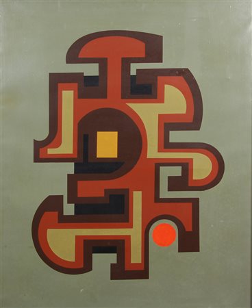 Ignoto, Senza titolo, 1974, olio su tela, cm. 100x80, firma non decifrata e...