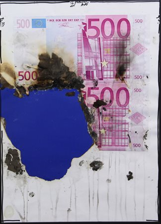 Peter Hide, Negazione (Denial), 2012, tecnica mista su cartoncino Fabriano...