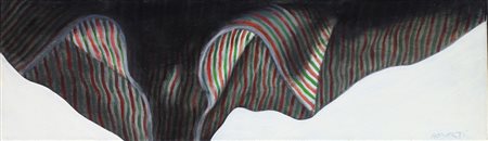 Gianfranco Goberti, Senza titolo, 1992, olio su tela, cm. 20x65, firmato in...