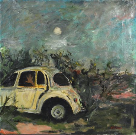 Giorgio Chiesi, Senza titolo, olio su tela, cm. 63x63, firmato in basso a...