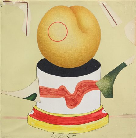 Vanni Viviani - Sergio D'Angelo, Personaggio con Monocolo, collage e olio su...