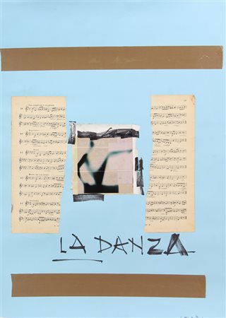 Giuseppe Chiari, La Danza, anni 2000, tecnica mista e collage su carta, cm....