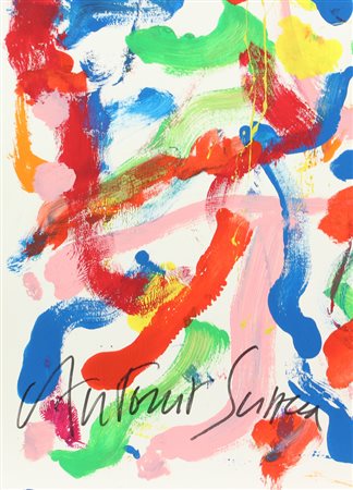 Antonio Sciacca, Senza titolo, tecnica mista su cartoncino, cm. 50,5x36,...