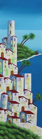 Paolo Da Norcia, Senza titolo, acrilico su tela, cm. 100x30, firmato in basso...