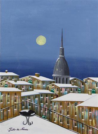 Paolo Da Norcia, Torino Sotto la Neve, 2011, acrilico su tela, cm. 70x50,...