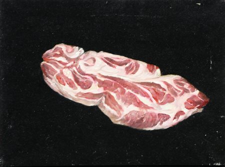 William Pettit, Neck Steak, 2006, olio su lino, cm. 30x40, firmato e datato...