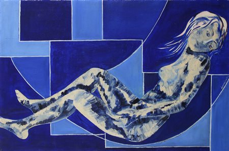 Sergio Ammirata, Lembi di Mare, 1971, olio su tela, cm. 120x80, firmato e...