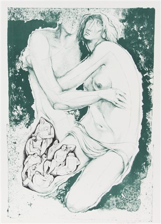 Giorgio Michetti, Senza titolo, litografia su carta, cm. 70x50, es. 38/100,...