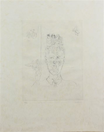 Hans Bellmer, Senza titolo, incisione su carta di riso, cm. 65x50 (lastra cm....
