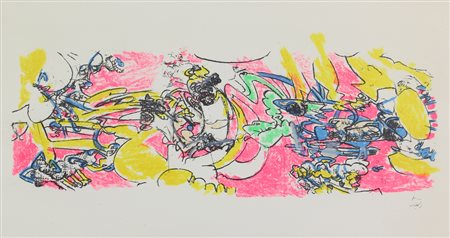 Sebastian Matta, Senza titolo, litografia su carta, cm. 40x70, es. prova...