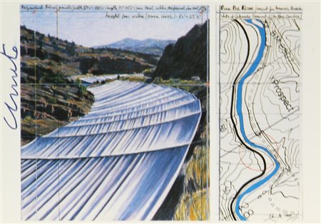 Christo, Over the River, project for the Arkansas River, State of Colorado,...