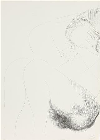 Emilio Greco, Nudo femminile, 1965, litografia su carta, cm. 68x48, es....