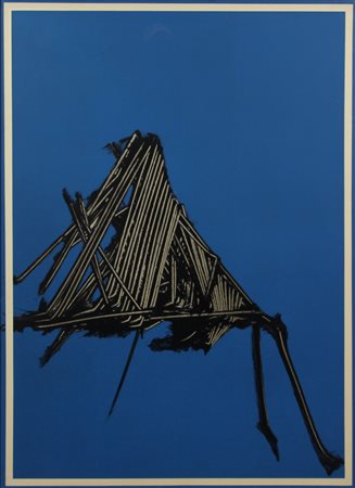 Emilio Scanavino, Senza titolo, lito-serigrafia su carta, cm.100x80, es....