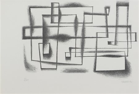 Pippo Oriani, Senza titolo, 1970, litografia su carta, cm. 30x40, es. 6/45,...