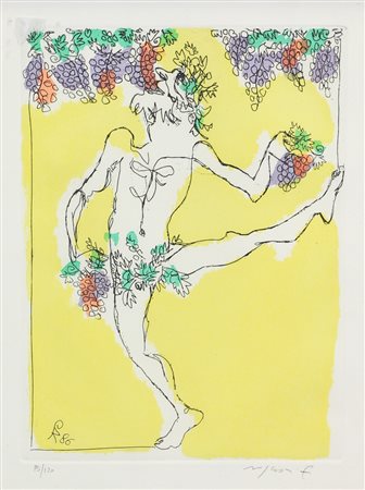 Franco Rognoni, Bacco, 1986, incisione su carta, cm. 32,5x25 (lastra cm....