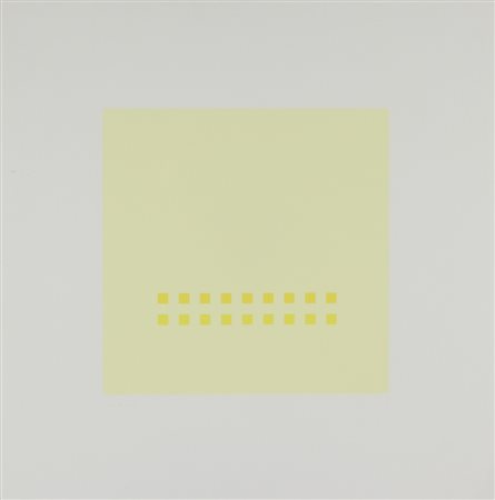 Antonio Calderara, Quadrato, 1974, serigrafia su carta, cm. 49,5x49,5, es....