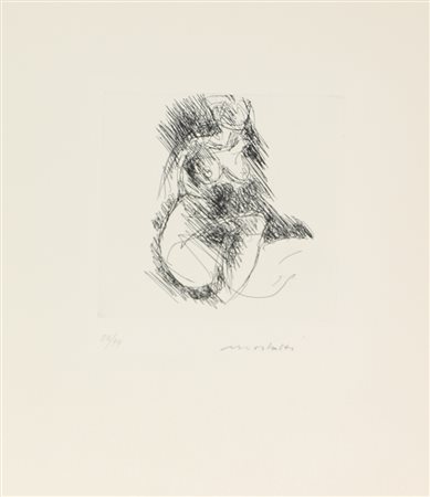 Ennio Morlotti, Senza titolo, incisione su carta, cm. 32x27 (lastra cm....