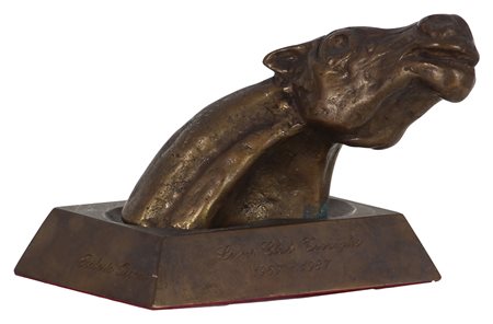 Bruno Cassinari, Testa di Cavallo, scultura in bronzo, cm. 9x10x8, firma...