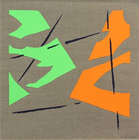 Eduardo Palumbo, Dalla sabbia la vita, 2012, collage su tela, cm. 47x47,...