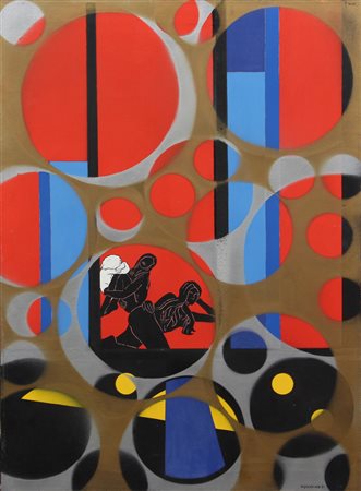 Giuse Fiorentino, Le amiche, 1971, acrilico su tela, cm. 70x50, firmato e...