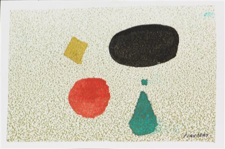 Jean Piaubert, Senza titolo, 1970, tecnica mista su carta, cm. 14,5x21,...