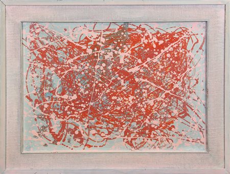 Anonimo, Senza titolo, tecnica mista su tela con cornice invasa, cm. 50x70