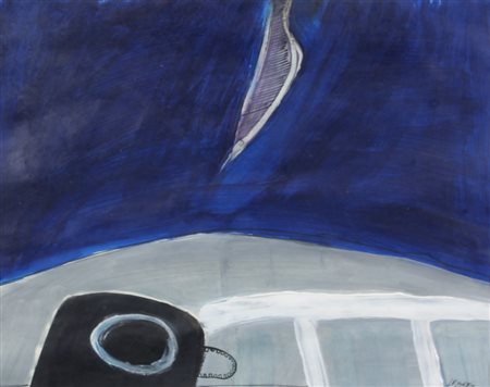 Sergio Emery, Senza titolo, 1970, tempera su carta, cm. 30x38, firmata e...