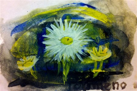 Polimenà, Senza titolo, 2000, olio su carta, cm. 10x15, firmato in basso a...