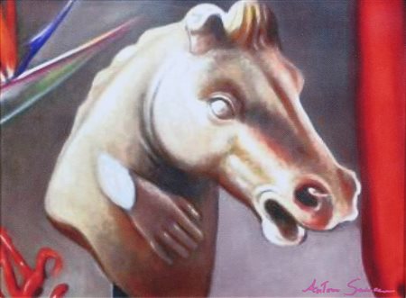 Antonio Sciacca, Senza titolo, 2009/2010, fotocosmografia, olio e tecnica...