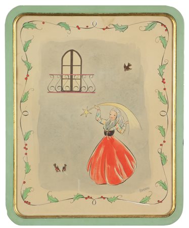 Ignoto, Senza titolo, acquerello su carta, cm. 30x24, firmato "Barnini" in...