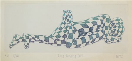 Alain Derez, Long Longing VI, incisione su carta, cm. 24,5x52 (lastra cm....